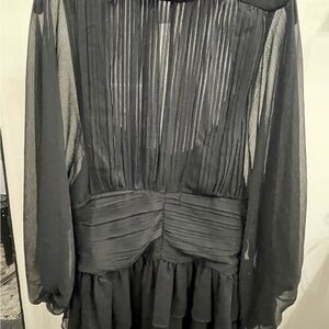 Express Black Pleated Chiffon Mini Dress – Size 10 – NWT